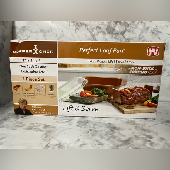 Kitchen Copper Chef Nonstick Meatloaf Bread Loaf Baking Pan With